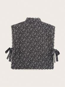 Women's Reversible Cashew Print Padded Vest Jacket - Black - View 3
