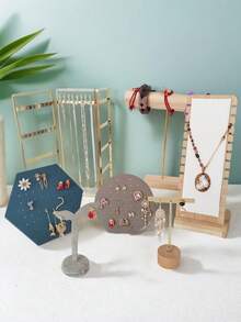 bianya 1 件装木制手链耳环项链展示架支架珠宝收纳架适用于家庭或商店 - 彩色 - 查看 4