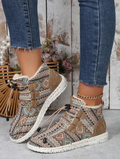 Plus Size  Short Boots For Women, New Winter Casual Plush Ankle Boots