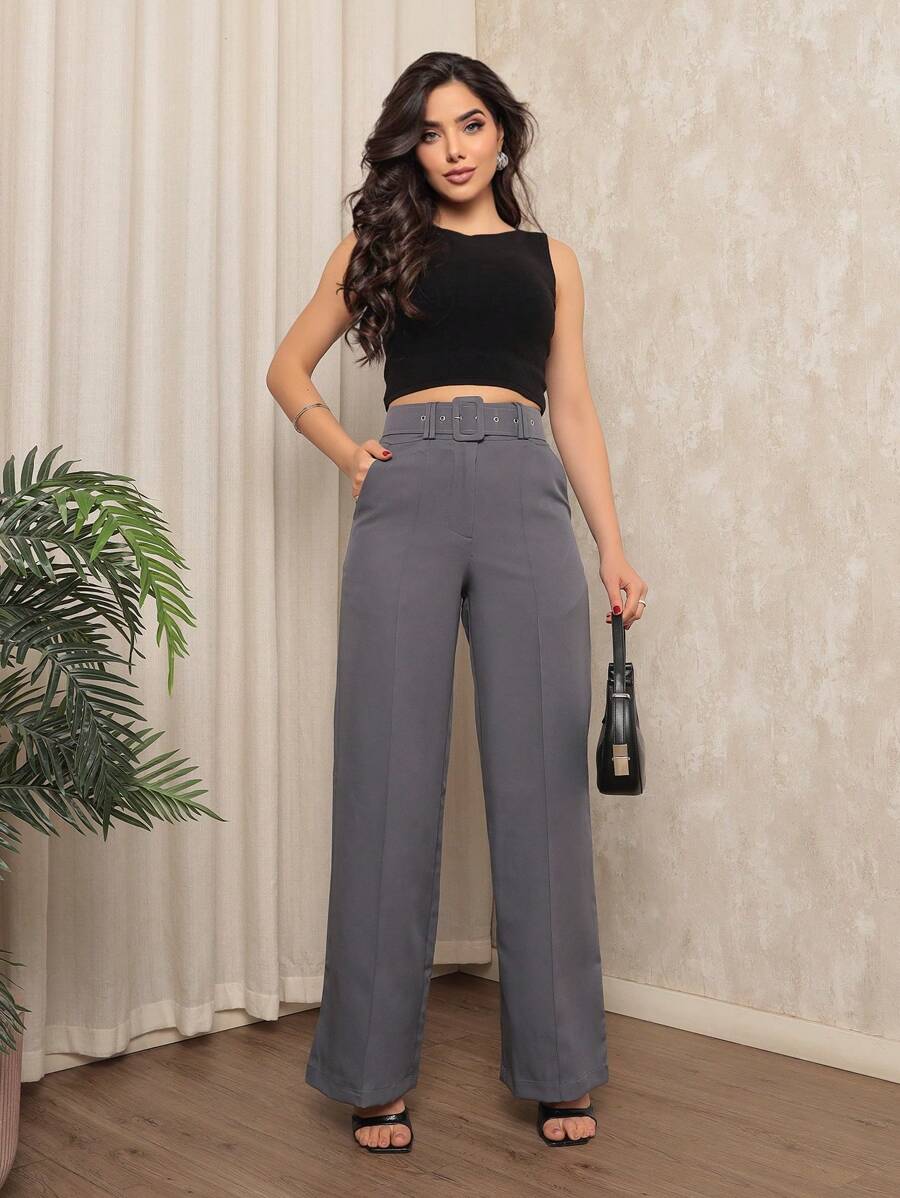 Women's Tailored Trousers - 灰色 - 查看 1