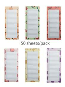 50 st/förpackning magnetiska anteckningsblock, stor inköpslista, att-göra-lista, påminnelser - stark magnetisk baksida, fruktmönster, magnetiska avrivbara självhäftande lappar, liten anteckningsbok, daglig planerare, incheckningsanteckningar, anteckningslista, uppgiftslista, bästa presenten till födelsedag, examen - Multifärgad - Visa 2