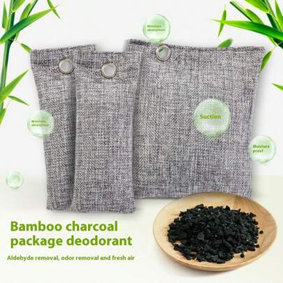 1/2pcs Bamboo Charcoal Air Purifying Bags, Natural Activated Odor Eliminator And Dehumidifier. Purifying Bags Suitable For Wardrobes, Refrigerators, Shoes, Cars, Large Rooms, Pet Cages ,Dehumidifier For Home