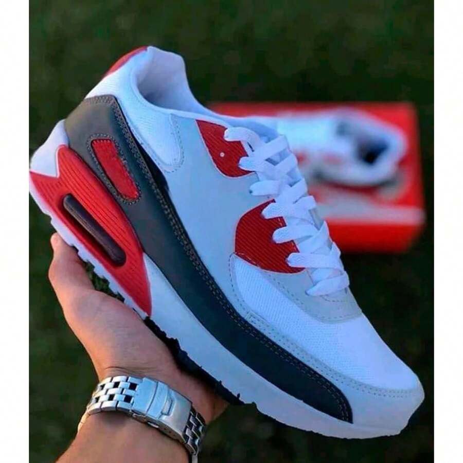 Air 90 Bubble Sole Max Men's Shoes Super Promotion - 紅白色 - 查看 1