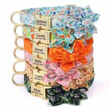 Vòng cổ cho chó bằng nylon họa tiết hoa 6 cánh, vòng cổ thú cưng được cá nhân hóa, có thể điều chỉnh và chống thất lạc - màu đen - Xem 3