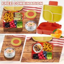 Lonchera Bento con 225 ml de sopa, recipientes herméticos para almuerzo con 3 compartimentos, termo térmico para comida caliente, ideal para la escuela, viajes, cocina, regalo de Navidad y útiles escolares.