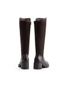 Women's Knee High Boots, Comfortable Platform Round Toe Stretch Boots For Women - màu nâu - Xem 6
