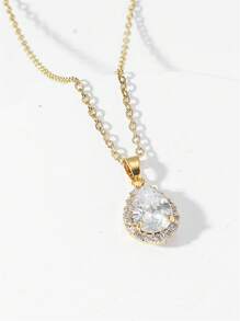 1件時尚高貴奢華的宴會風格水滴形掛墜項鍊