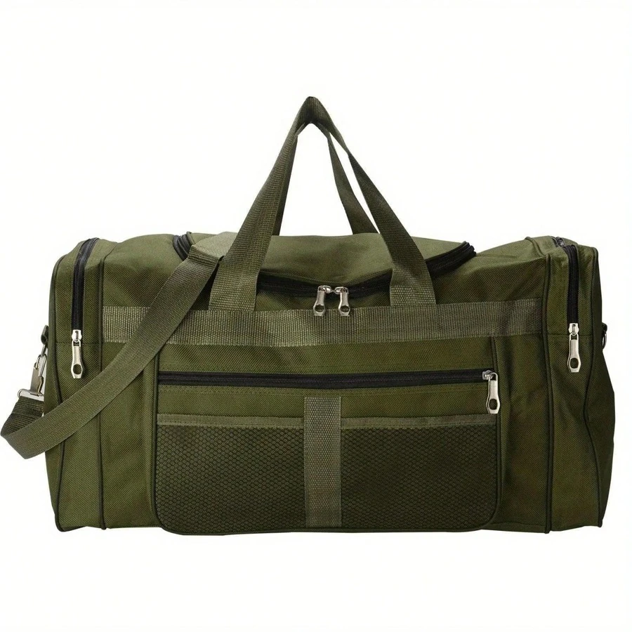 Mens Large Sports & Gym Holdall Bag - SPORTS TRAVEL WORK EQUIPMENT DUFFLE - Green - View 1