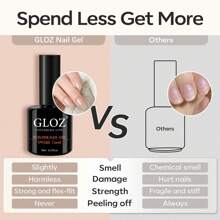 GLOZ 修甲凝胶，7 合 1 透明凝胶修甲剂，LED 指甲灯，硬凝胶修甲剂，指甲强化剂，延长凝胶，基础凝胶，水钻假指甲，胶水凝胶，瓶装，女士礼物 - 無色 - 查看 8