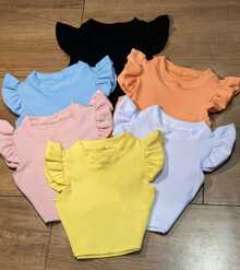 Kit With 3 Cropped Children's Blouses For Girls - 彩色 - 查看 4