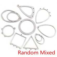 5pcs 316 Stainless Steel Charms Geometry Metal Stamping Blanks DIY Porous Connector Pendant Necklace Earring Accessories