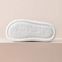 Schattige pluchen stoffen konijnencartoonpantoffels voor dames, warme dikke zachte zool binnen antislip pantoffels met volledige hak voor de winter