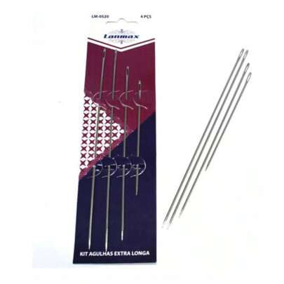 Kit Agulha de mão  Extra Longas P/ Costurar Boneca 4 Medidas Lm-0520