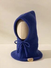 Bộ mũ và khăn quàng cổ trẻ em, mũ len ấm áp cho bé gái bé trai có miếng che tai cho mùa thu đông - Mũ một mảnh dệt kim nhãn CAT - Xem 15