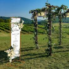 TFCFL Metal Wedding Venue Decor Stand Welcome Sign Arch Stand Advertising Shelf Gold