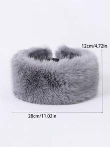 1 件毛绒毛绒衬里无檐便帽，温暖的秋冬季蓬松头饰冬帽 - A - 查看 3
