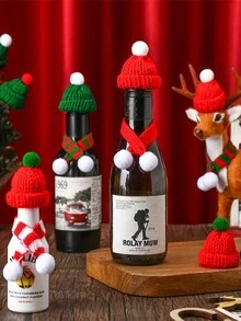 10 件迷你帽子，用于工艺品圣诞节，针织帽和围巾，红绿针织饰品，可爱娃娃衣服配件玩具装饰，圣诞节，圣诞装饰品，圣诞派对礼品，奇怪的东西，场景装饰，酷炫装饰，摄影道具，便宜的东西，圣诞节 - 彩色 - 查看 5