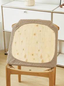 1pc Solid Color Pattern Stool Cover, Modern Style, Wool Material, Dining Room Furniture Chair Cover, Suitable For Most Chairs - Camel - View 5