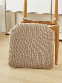 1pc Solid Color Pattern Stool Cover, Modern Style, Wool Material, Dining Room Furniture Chair Cover, Suitable For Most Chairs - Camel - View 6