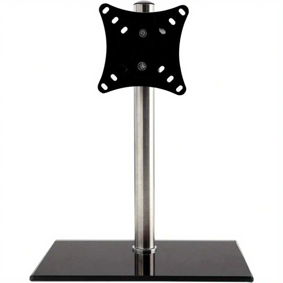 Monitor Stand 13 - 27 Inch Monitor Arm Curved Screen Monitor Mount Tempered Glass Base Monitor Stand Adjustable Ergonomic Pc Monitor Arm - Black - View 1
