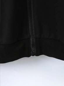 Tween Girl Casual Long Sleeve Zip-Up Butterfly Hooded Sweatshirt, Suitable For Autumn And Winter, Tween Girl Clothing - Black - View 5