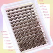 280pcs Brown Natural Look & Fluffy Faux Mink Lashes, Dramatic Cat Eye Eyelash Extensions 8-16mm, DIY Lash Kit Lash Clusters, Eyelash Clusters, Individual Eyelashes, Lashes, Fake Lashes - C - View 6
