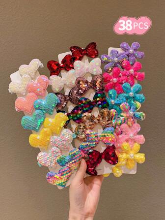 8/10/12/18/14/24/38pcs Cartoon Hair Clips, Cute Girls Hair Accessories, Practical & Versatile