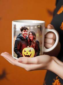 1 pezzo Tazza personalizzata con foto, tazza da caffè con tema personalizzato di Ognissanti, crea memorabilia fotografica personalizzata unica e duratura, tazza personalizzata per anniversario, regalo per il riscaldamento della casa, regalo di Ognissanti, regalo di San Valentino, regalo ideale per lui, regalo ideale per lei, ragazzo, papà, ragazza, mamma, famiglia, amici - Foto personalizzate - Visualizzare 4