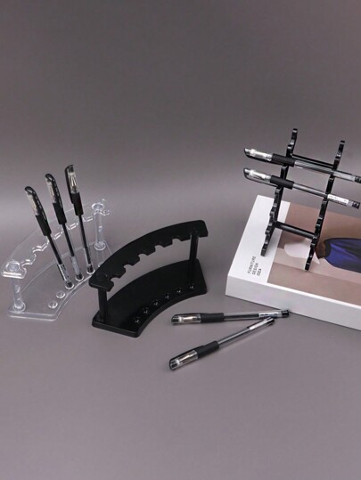 1pc/2pcs/6pcs Acrylic Pen Holder Plastic Transparent Pen Organizer Display Stand