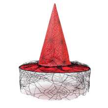 Halloween Witch Hat With Spider & Gold Foil Print, Decorative Prop, Non-Woven Fabric & Mesh Pointed Hat, Sexy Adult Witch Headpiece, Suitable For Holiday Parties, Wizard Costume Accessory - Multicolor - View 14