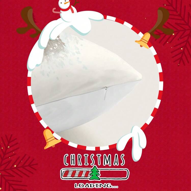1 pieza Funda de cojín decorativa con perro navideño con gorro de Papá Noel, funda de cojín de peluche de 18"X18" para sofá, sala de estar, decoración de fiesta, regalos - Multicolor - Añade 7