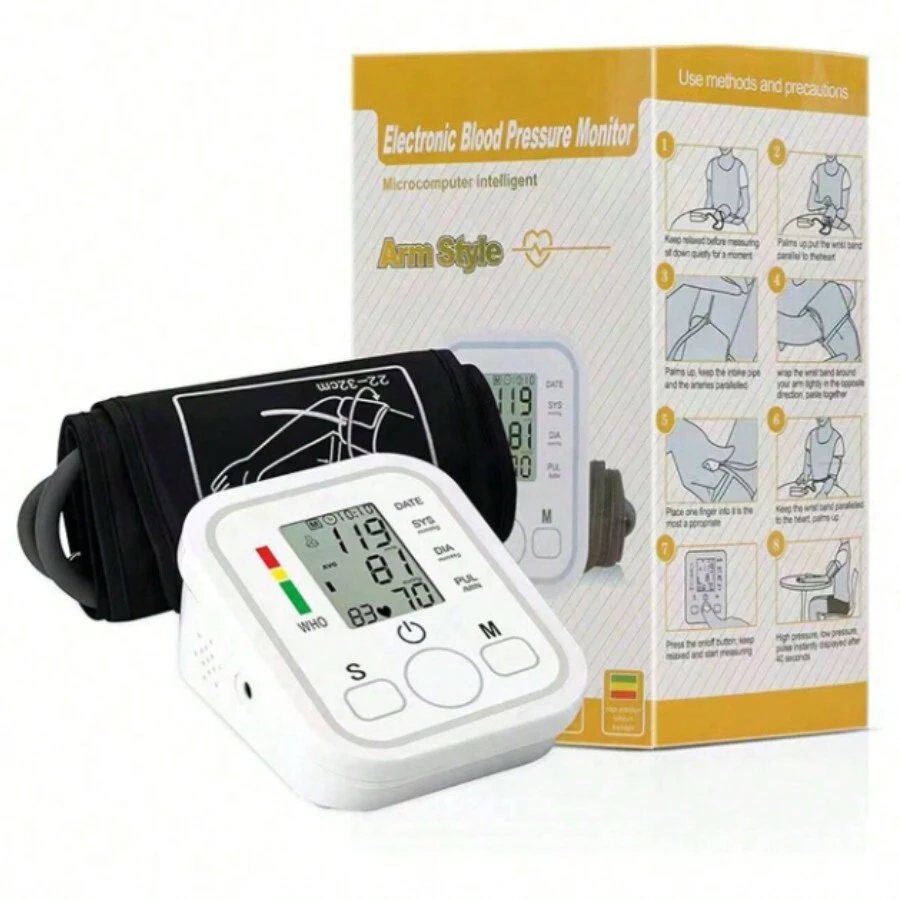 Baumanometro Digital Medidor De Presion Arterial Aparato Para Checar La Presion De Brazo Fácil Traslado Y Manipulación Práctico Para Mediciones Instantáneas Precisas De Presión - W6100 - Baumanometro - Blanco - Ver 1