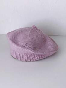 1 件针织贝雷帽，糖果色男女通用宝宝幼儿秋冬季百搭针织贝雷帽 - 0-2Y - 查看 6