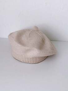 1 件针织贝雷帽，糖果色男女通用宝宝幼儿秋冬季百搭针织贝雷帽 - 0-2Y - 查看 4