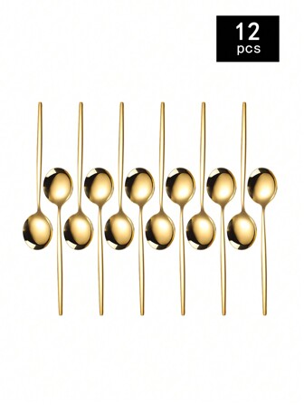 1/4/8/12pcs Stainless Steel Small Spoon, Coffee Stirring Spoon ,Kitchen,Christmas Gift