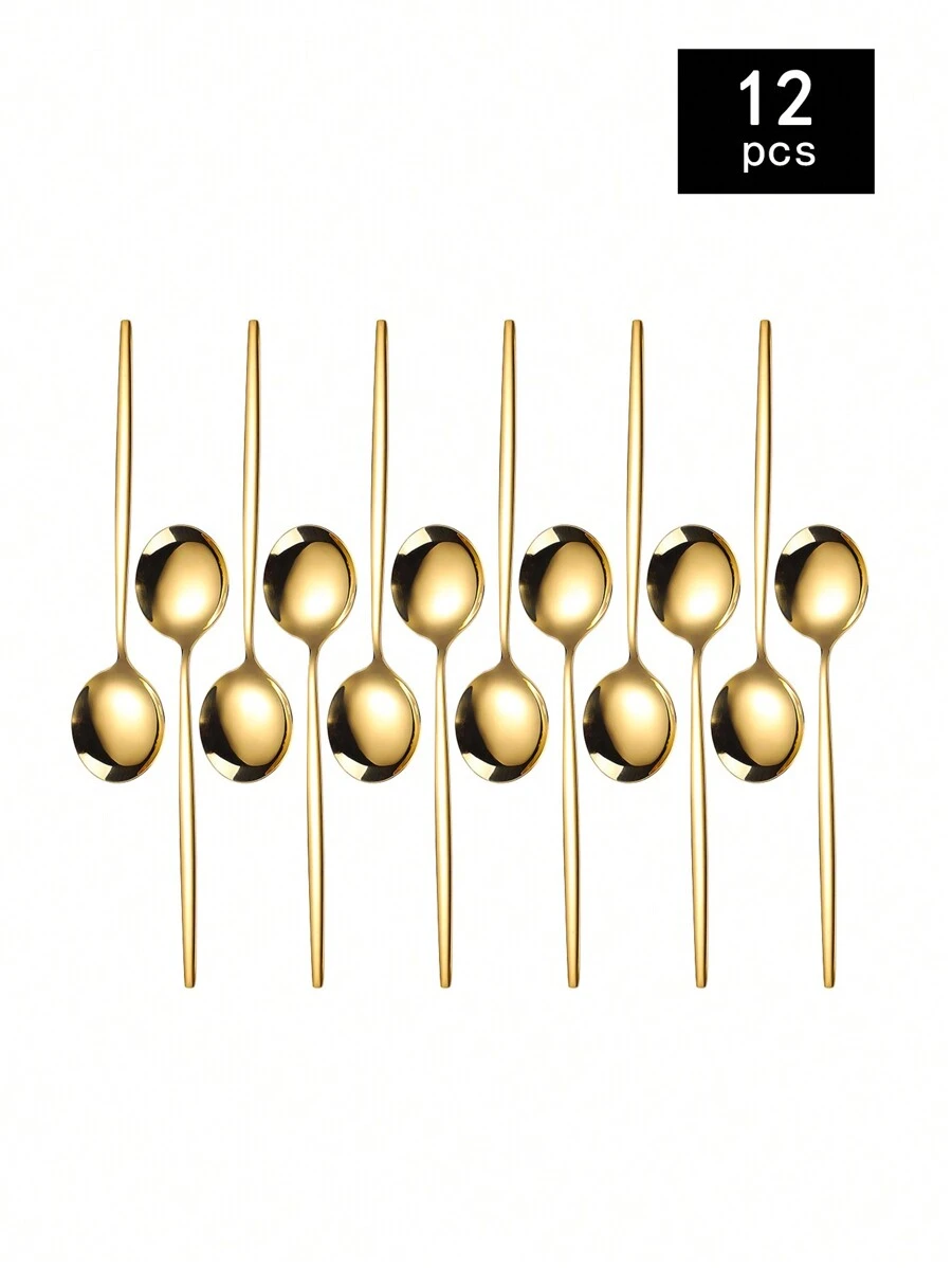 1/4/8/12 piezas Cucharilla pequeña de acero inoxidable, cucharilla para revolver café, cucharilla de postre, útiles escolares, regalo de Navidad