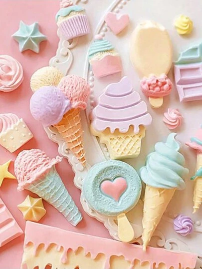 1 件冰淇淋蛋筒硅胶模具、蛋糕装饰、巧克力、软糖、冰淇淋甜点模具