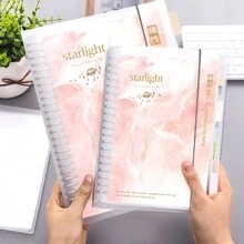 1pc Clear Loose-leaf Notebook, Simple Portable Journal Notebook For School Student, Office