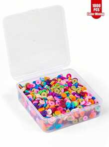 1 caja Cuentas de arcilla polimérica de 3 mm con forma de arroz y kit de rotador - Rotador eléctrico de cuentas para hacer joyas, con 24 cuentas de arcilla de colores vibrantes y accesorios para joyas, empacado en una caja de regalo para fabricar cinturones, pulseras o collares