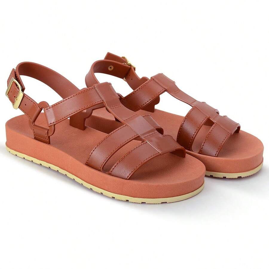 Women's Flat  Sandal Comfortable Everyday Lightweight Soft Promotion - 駝色 - 查看 1