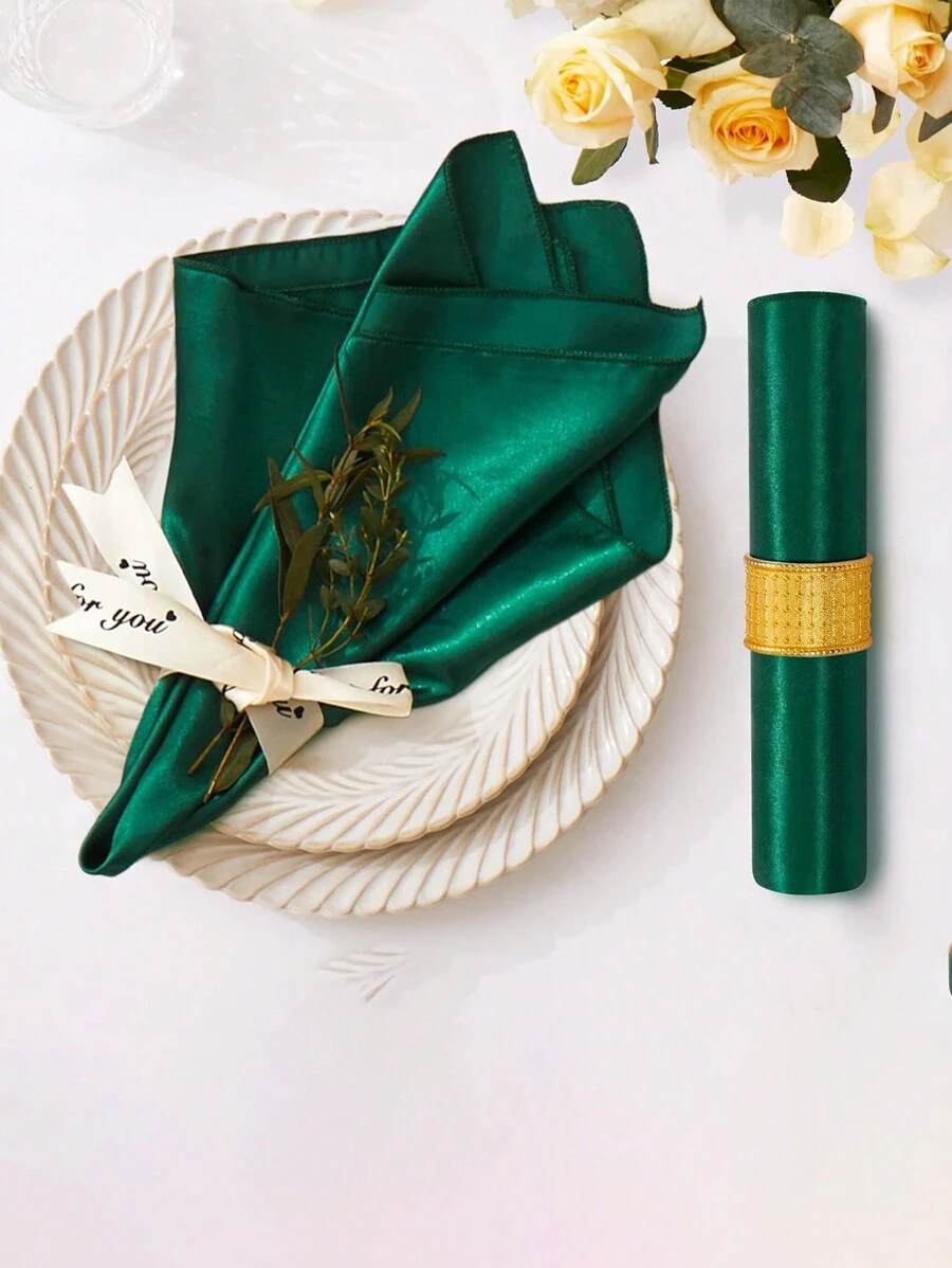 6pcs/12pcs Satin Dinner Napkins Soft Silk Cloth Table Napkins For Restaurant, Wedding, Party, Dinner Decoration