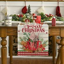 Cărucior de masă pentru Crăciun Fericit, fundă roșie cu buline stele Bucătărie decor pentru masă, sărbători de iarnă, fermă, decorațiuni pentru casă, pentru interior, în aer liber, pentru petrecere, pentru vacanță, cadou de Anul Nou. - Multicolor - Vizualizare 22