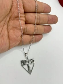 SPFC Pendant Necklace Stainless Steel Rope Chain For Men And Women - Silver - View 3
