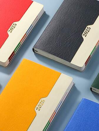 1 Pieza de planificador diario minimalista 2025, artículos de papelería para estudiantes, cuaderno de escritura de oficina/negocios, planificador anual de 365 días, cuaderno de seguimiento de la autodiciplina, útiles escolares, regreso a clases