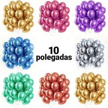 Metallic Balloon Balloon 10 Inches Various Colors Premium Resistant Balloon 50 Units - 鏽棕色 - 查看 1