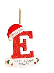 1 pieza Adorno de Navidad de acrílico en forma de letra, Decoración navideña para el árbol de Navidad "Feliz Navidad", Adornos de letra manuscrita del alfabeto de 26 letras para decorar el árbol de Navidad, Regalos de Navidad Feliz Año Nuevo 2025, Navidad - Rojo y blanco - Ver 23