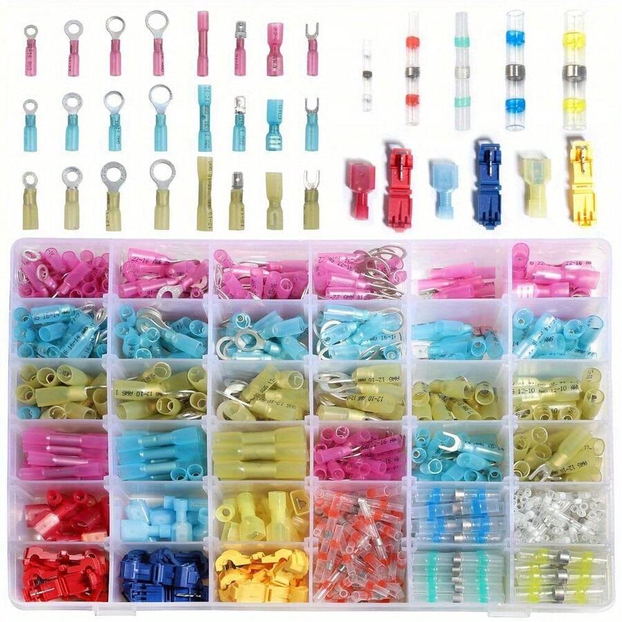 Heat Shrink Butt Wire Connector Kit Insulated Waterproof Electrical