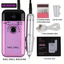 Máy khoan móng tay cầm tay điện chuyên nghiệp 45000RPM có thể sạc lại, máy chà nhám móng tay tiếng ồn thấp cho tiệm làm móng tay - Nhiều màu - Xem 11