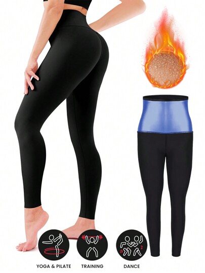 2025 Spring Summer Women High Waist Yoga Pants, Sauna Heat Accelerator Sweat Absorbing Slimming Ideal Fitness Running Slim Fit 7/8 Leggings