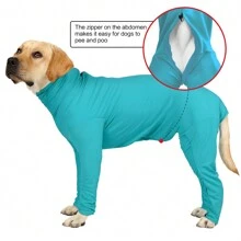 Dog Surgical Recovery Suit For After Surgery Pet Anti Shedding Bodysuit Long Sleeve Anxiety Shirt For Female Male Dog - Blue - View 5